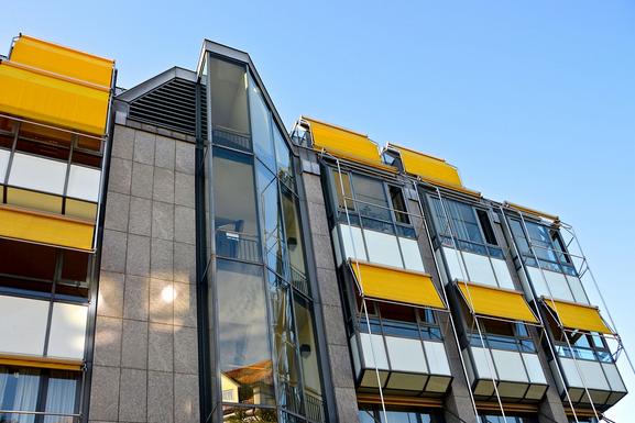 yellow awnings